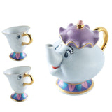 Disney Beauty Beast Cartoon Water Cup Set Coffee Tea Milk Ceramic Pot Suit Home Office Collection Kettle Festival Friend Gifts