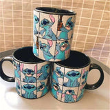 1 Piece 700ml Disney  Stitch Cartoon Water Cup Milk Coffee Tea Ceramic Mug Home Office Collection Cup Love Couple Festival Gifts