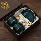 European Luxury Ceramic Coffee Cups and Saucers Mugs Coffee Cups Cappuccino Water Tea Cup Cute Taza Cafe Drinkware Bb50