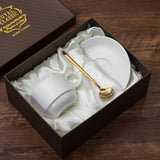 European Luxury Ceramic Coffee Cups and Saucers Mugs Coffee Cups Cappuccino Water Tea Cup Cute Taza Cafe Drinkware Bb50