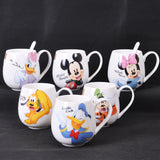 300ML 400ML Disney Mickey Mouse Cartoon Ceramic Cup Love Couple Milk Coffee Water Mug Office Home Drinkware Children Cups Gifts