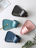 European Luxurious Ceramic Office Coffee Cup And Saucer Set Milk Tea Mugs Birthday Couples Gifts Friends Cup With Spoon Gift Box