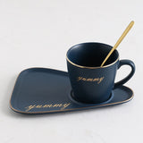 European Luxurious Ceramic Office Coffee Cup And Saucer Set Milk Tea Mugs Birthday Couples Gifts Friends Cup With Spoon Gift Box