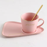 European Luxurious Ceramic Office Coffee Cup And Saucer Set Milk Tea Mugs Birthday Couples Gifts Friends Cup With Spoon Gift Box