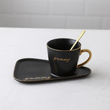 European Luxurious Ceramic Office Coffee Cup And Saucer Set Milk Tea Mugs Birthday Couples Gifts Friends Cup With Spoon Gift Box