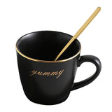 European Luxurious Ceramic Office Coffee Cup And Saucer Set Milk Tea Mugs Birthday Couples Gifts Friends Cup With Spoon Gift Box