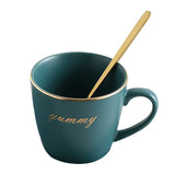European Luxurious Ceramic Office Coffee Cup And Saucer Set Milk Tea Mugs Birthday Couples Gifts Friends Cup With Spoon Gift Box