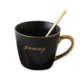 European Luxurious Ceramic Office Coffee Cup And Saucer Set Milk Tea Mugs Birthday Couples Gifts Friends Cup With Spoon Gift Box