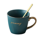 European Luxurious Ceramic Office Coffee Cup And Saucer Set Milk Tea Mugs Birthday Couples Gifts Friends Cup With Spoon Gift Box