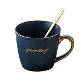 European Luxurious Ceramic Office Coffee Cup And Saucer Set Milk Tea Mugs Birthday Couples Gifts Friends Cup With Spoon Gift Box