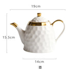 Ceramic Coffee Cup Set Simple Afternoon Teacup Tea Set With European Light Luxury Household Water Cup Teapot For Drinkware