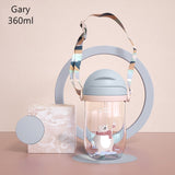 BC Babycare Baby Sippy Cup Gravity Ball Baby Bottle Leak-proof V-Type Straw Anti Choked Handle Shoulder Strap Water Drinking Cup